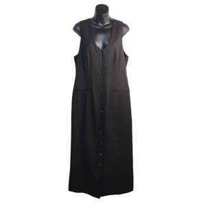 Worthington Dress Women's Black Sleeveless Button Long Vest Dress Size 10